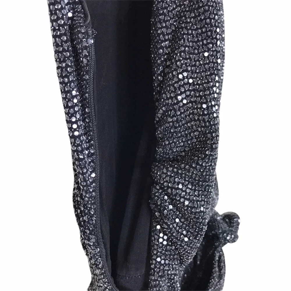 AllSaints Womens Allegra Faux Wrap Shimmer Sheath Dress Party Cocktail Size 6 - Picture 5 of 13